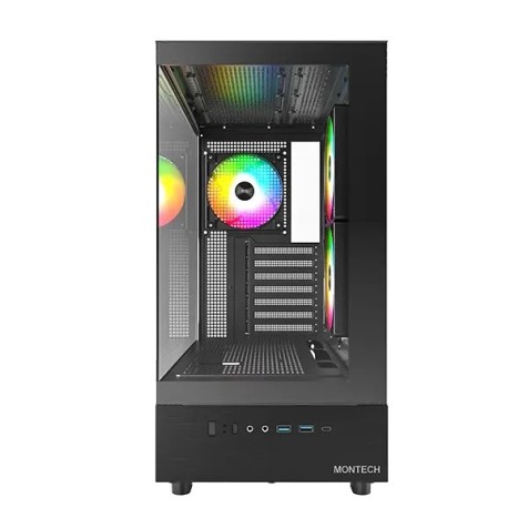 Montech XR ATX Mid Tower Desktop Gaming Case Black