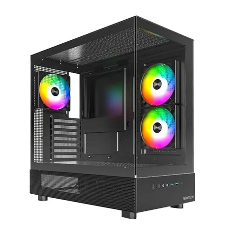 Montech XR ATX Mid Tower Desktop Gaming Case Black