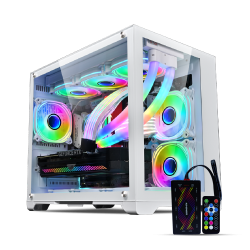Revenger Leo Dynamic Mini 5ARGB Mini Tower White Micro ATX Gaming Desktop Case Revenger Leo Dynamic Mini 5ARGB Mini Tower White Micro ATX Gaming Desktop Case