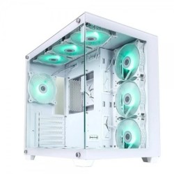 REVENGER BASE DYNAMIC MID TOWER ATX DESKTOP CASING WITH 10 ARGB FANS CONTROL BY SWITCH (WHITE)
