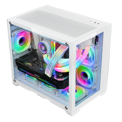 Revenger Leo Dynamic Mini 5ARGB Mini Tower White Micro ATX Gaming Desktop Case Revenger Leo Dynamic Mini 5ARGB Mini Tower White Micro ATX Gaming Desktop Case