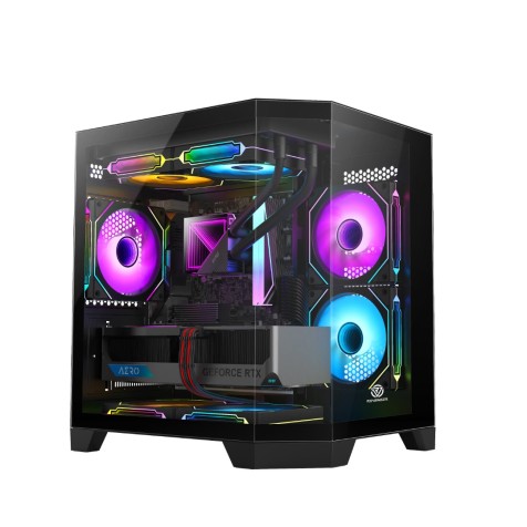Revenger Air Box Mini 5 ARGB Infinity Fans Mid-Tower Black Gaming Desktop Case (Tempered Glass Window)