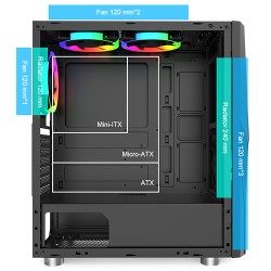 Montech Fighter 500 Black ATX Mid Tower Gaming Case