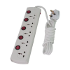 Nano MBS 405 5-Port Power Strip White/Black (2 Pin/3 Pin)